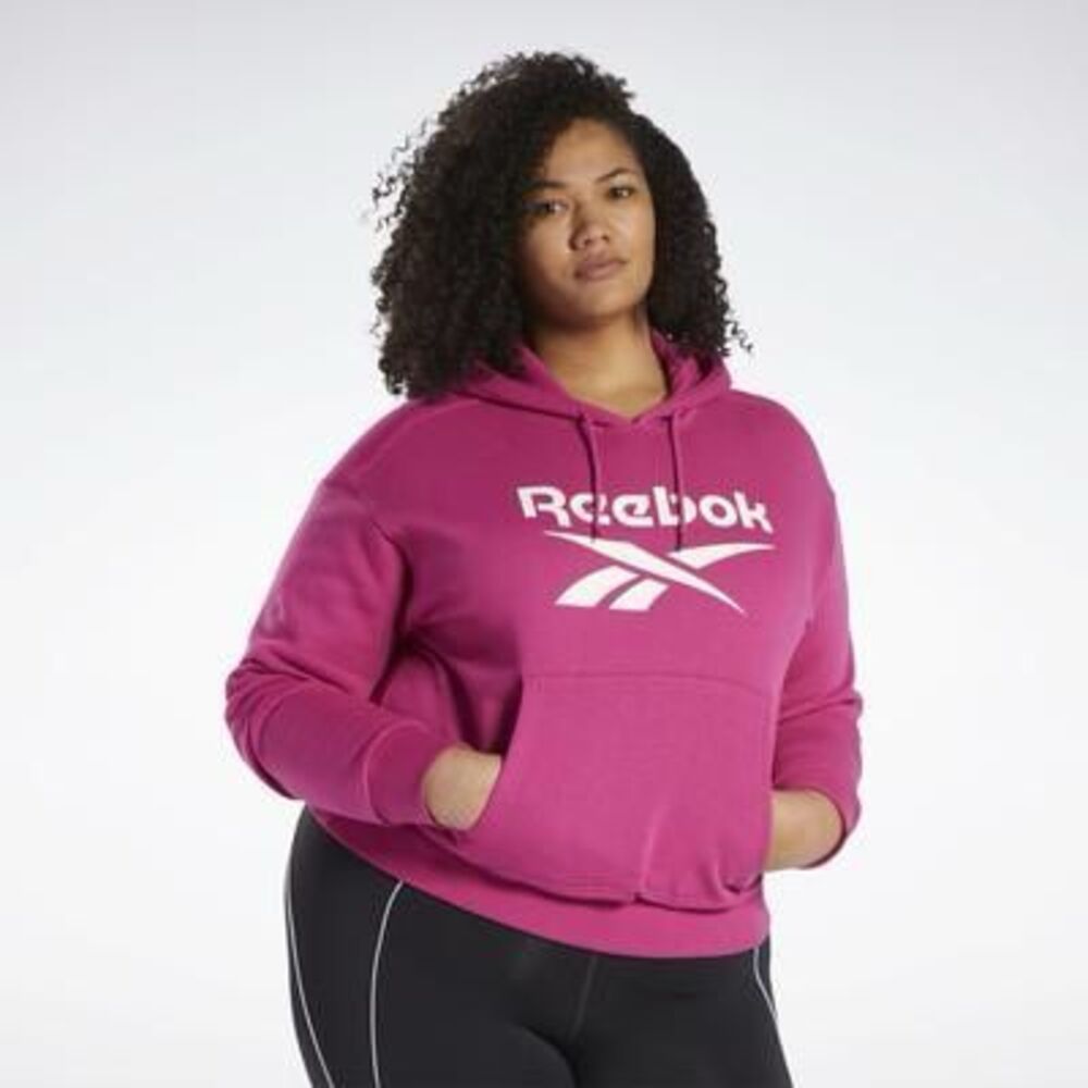 Reebok Plus Size Identity Logo Fleece Hoodie - Semi Proud Pink‎ Size 2X